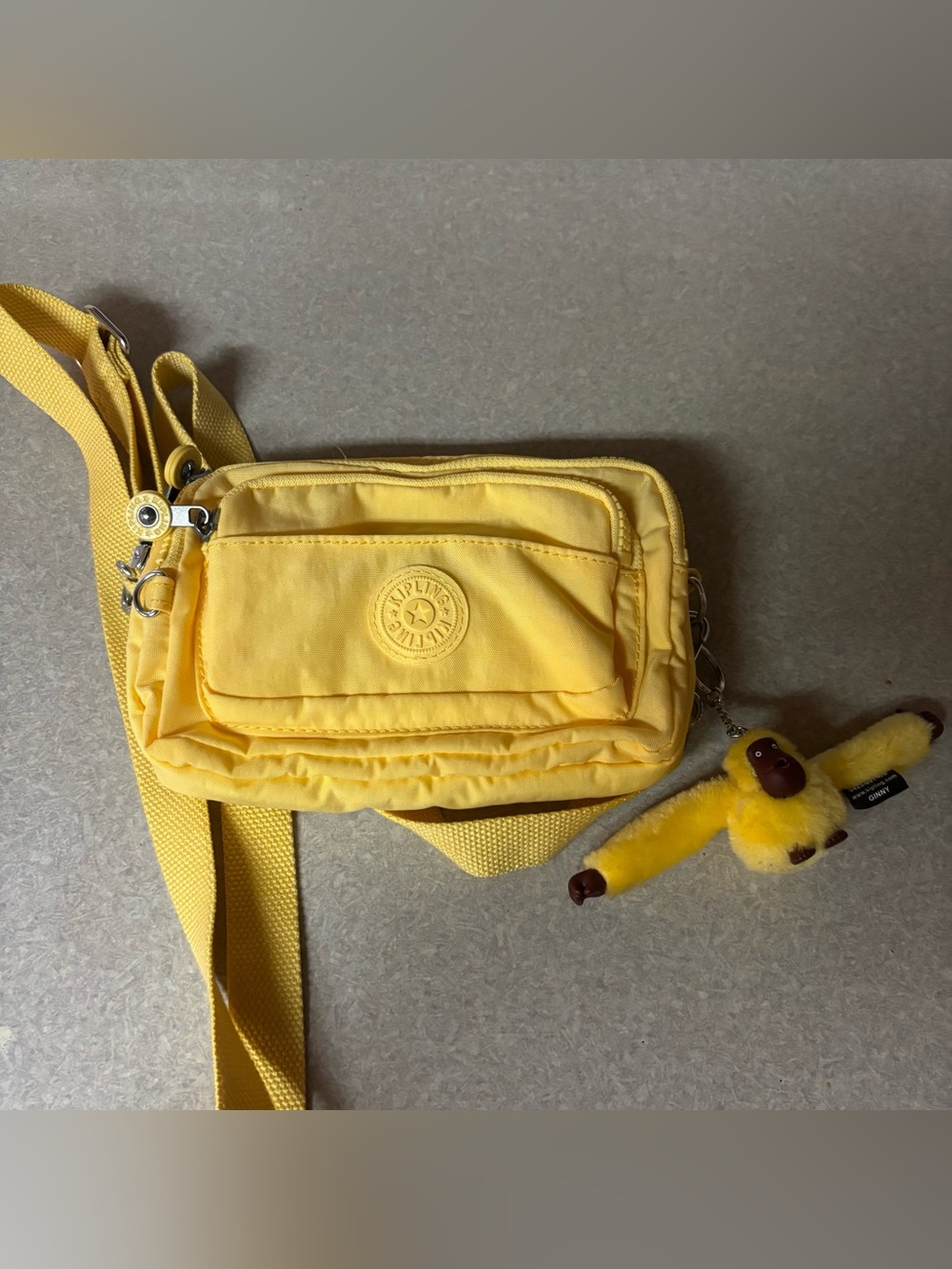 Kipling Yellow Merryl Preppy Outdoor Travel Vacation Convertible Belt Crossbody
